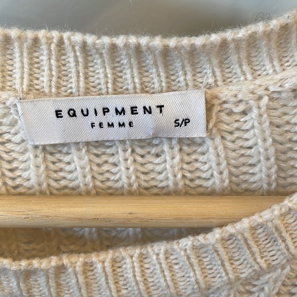 Equipment size S ivory and black stripe wool sweater - Picture 2 of 4